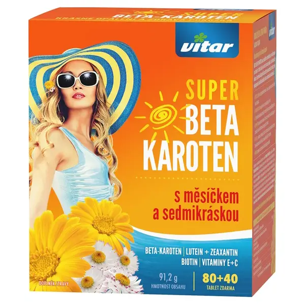 VITAR Super beta-karotén s nechtíkom a sedmokráskou 80+40 tabliet