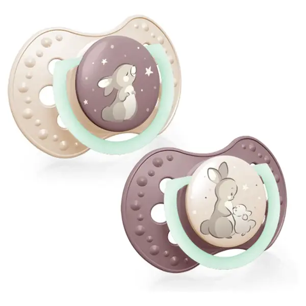 LOVI Cumlík silikónový dynamický night&day dievča 18m+ 2 kusy