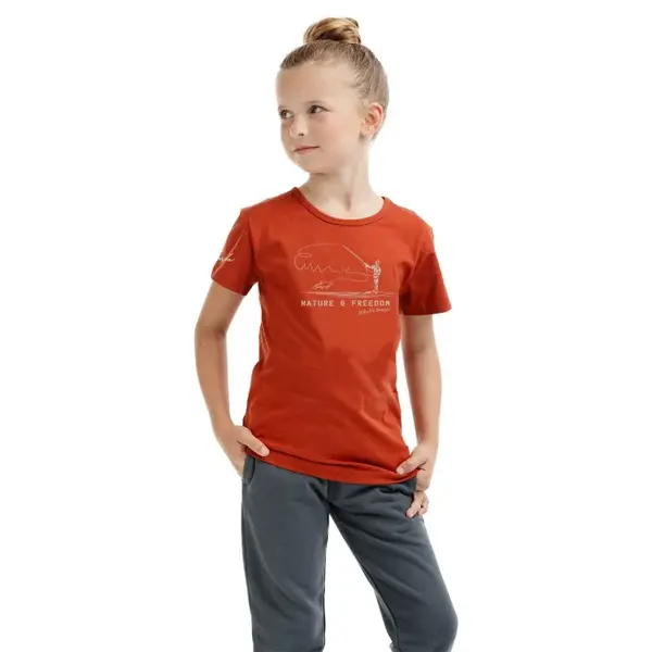 Bushman Detské tričko Maty, terracotta 140
