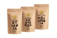Káva Zlaté Zrnko - Top3 kávy na espresso ovocnej chuti 600g (Etiópia, Kostarika, Kolumbia)