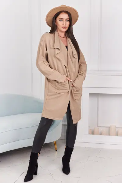 Cape with pockets light beige