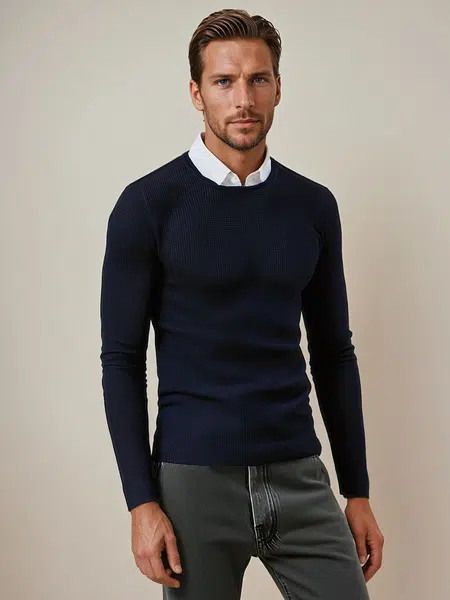 DStreet Sweter męski granatowy