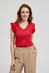 Marisse Women's Blouse L-Ts-4406 Red