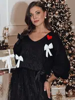 Sweter damski one size PUREBOW czarny Dstreet