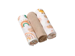 BABYONO Pleny mušelínové Super soft - béžová 3 ks