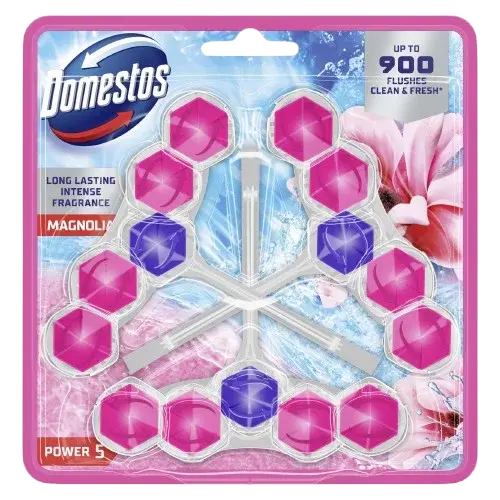 DOMESTOS Power 5 Pink magnolia WC blok 3 x 50 g