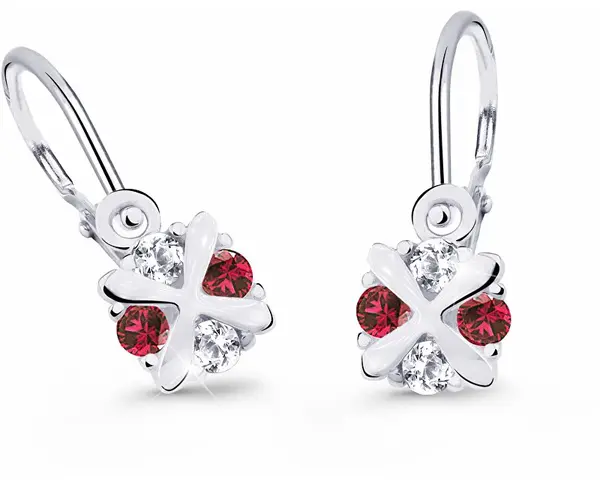Cutie Jewellery Nežné detské náušnice z bieleho zlata C2753-10-X-2 červená