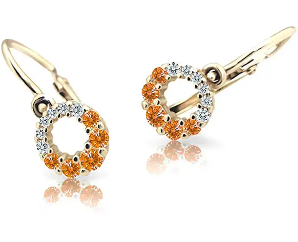 Cutie Jewellery Zlaté dětské náušnice C2154-10-X-1 oranžová