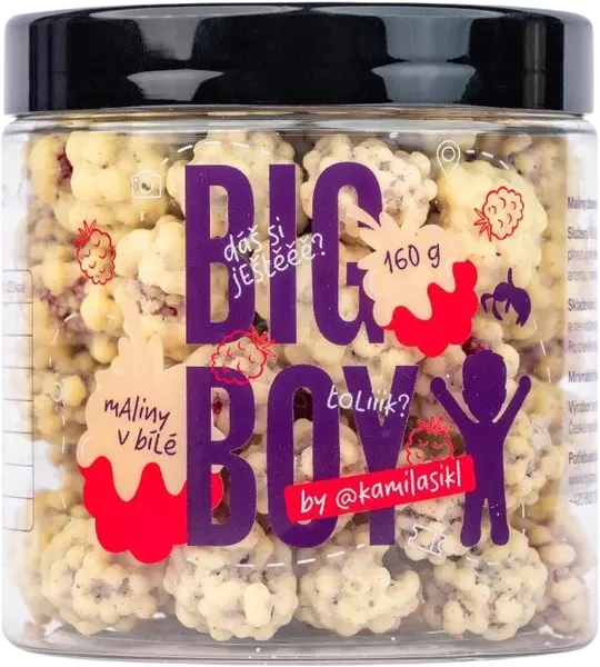 BIG BOY® Maliny v bílé čokoládě 160 g