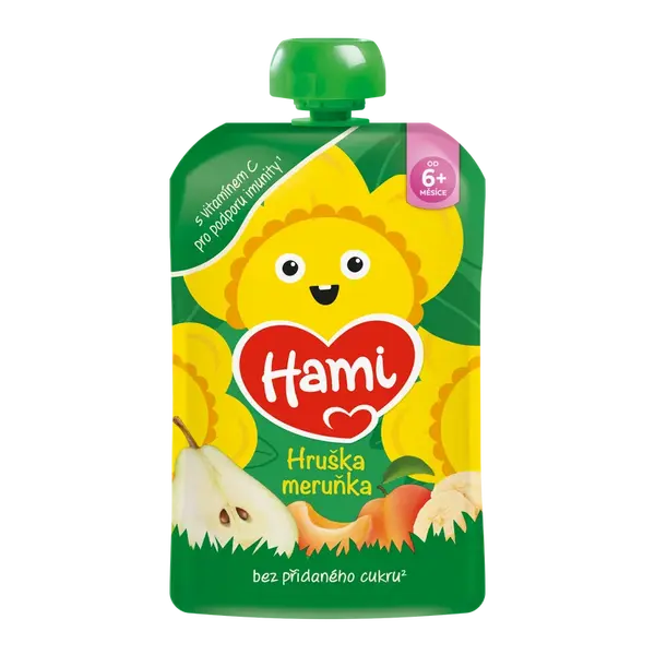 HAMI příkrm kapsička Jablko, hruška, banán a meruňka 100 g