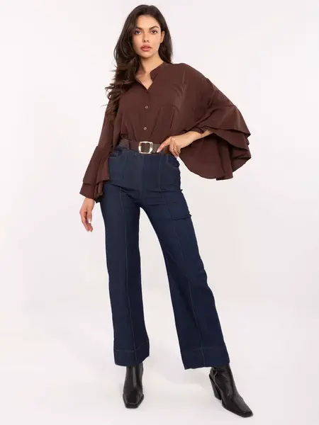 Dámské rovné džíny v tmavě modré barvě