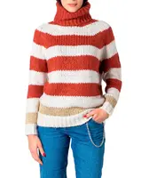 Pruhovaný rolákový sveter Only