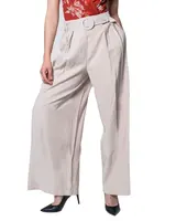 Dámské široké kalhoty s páskem