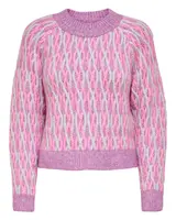 Růžový vzorovaný svetr Only