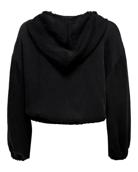 Černá crop mikina s kapucí