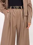 Dámské široké kalhoty v tmavě béžové barvě