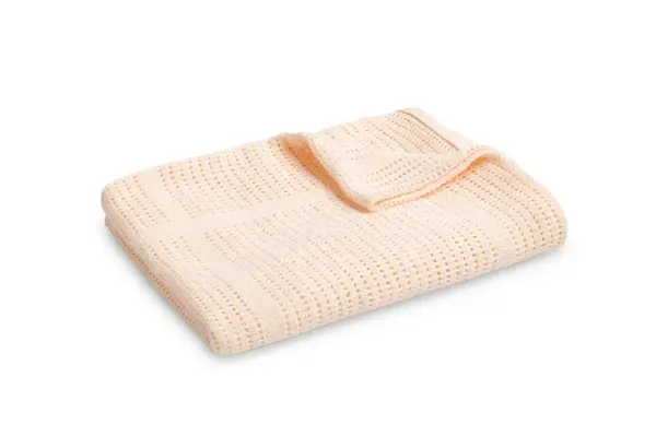 SENSILLO Jemná ažurková bavlněná dečka 110x70 - sv. růžová