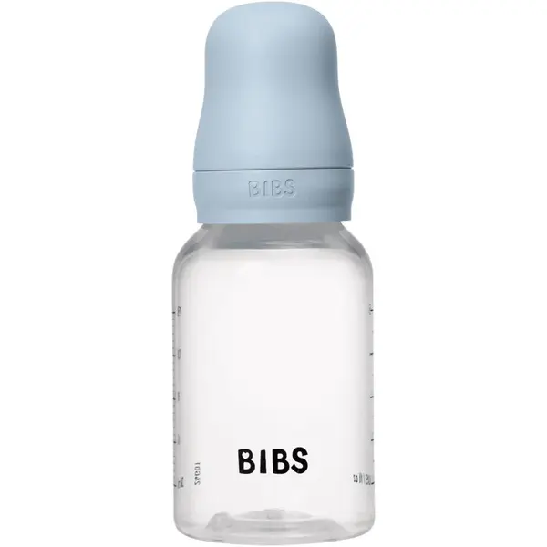 BIBS Anti-Colic Baby Bottle Silicone antikoliková lahev se silikonovým dudlíkem Baby Blue 150 ml