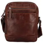 Pánská kožená crossbody taška tmavě hnědá - Bellugio Serchio