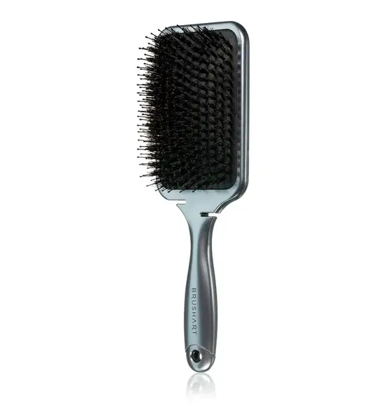 BrushArt Hair Plochý kartáč s kančími štětinami 1 ks Metallic Black