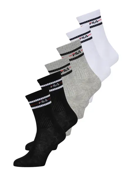 FILA Ponožky  sivá melírovaná / červená / čierna / biela