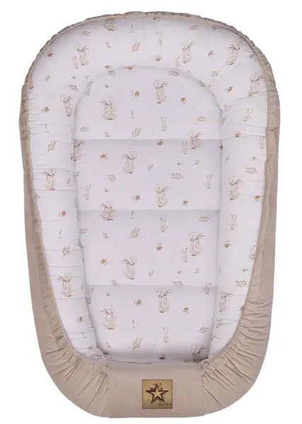 Baby Nellys Hnízdečko pro miminko Premium Goose, oboustranné - béžové