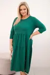 Plus Size dámské šaty s volány, zelené