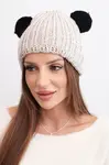 Dámská zimní čepice s bambulkami Kesi K433 béžová