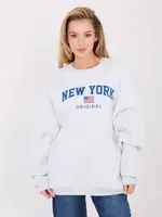 Světle šedá mikina New York