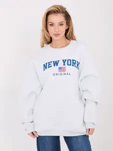 Světle šedá mikina New York