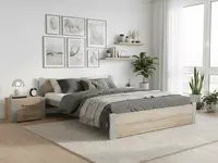 Posteľ IKAROS 120 x 200 cm, dub sonoma/sivá Rošt: S latkovým roštom, Matrac: Bez matraca