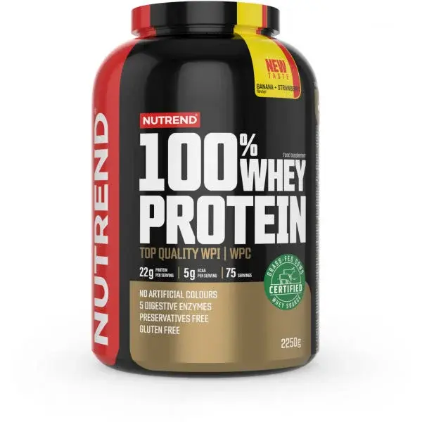 Nutrend 100% WHEY PROTEIN 2250 g BANÁN-JAHODA Proteín, , veľkosť