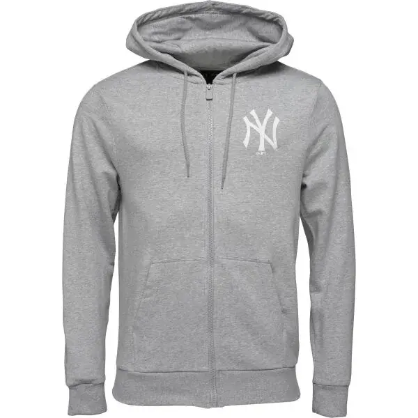New Era MLB ESSENTIALS FZ HOODY NEYYAN Pánska mikina, sivá, veľkosť