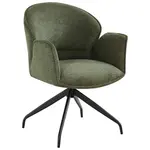 MID.YOU ŽIDLE S PODRUČKAMI, železo, tkaná látka, zelená, černá