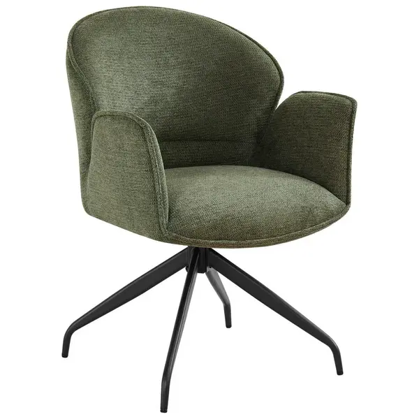 MID.YOU ŽIDLE S PODRUČKAMI, železo, tkaná látka, zelená, černá