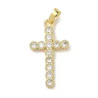 Brass Micro Pave Clear Cubic Zirconia Pendants