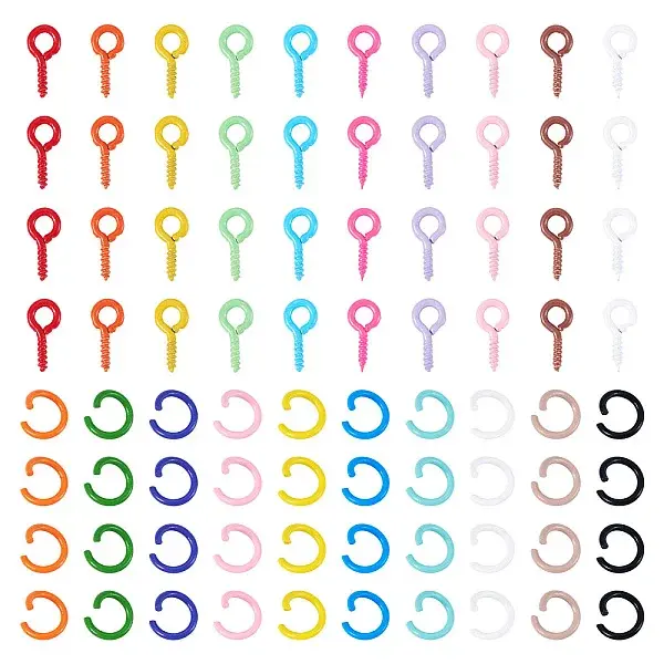 400Pcs Alloy Screw Eye Pin Peg Bails