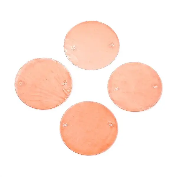 Spray Painted Natural Capiz Shell Disc Links Connector Charms