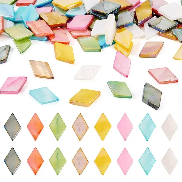 80Pcs 8 Colors Dyed Natural Freshwater Shell Beads