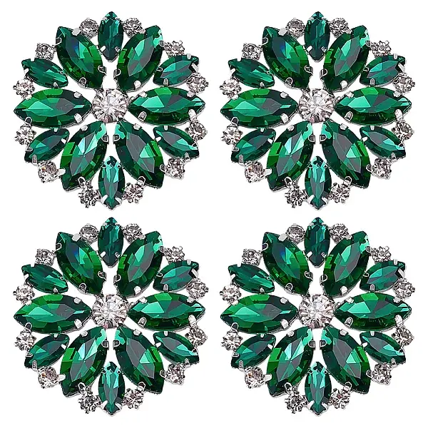 4Pcs Iron Glass Cabochons