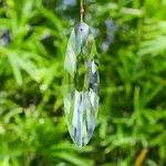 Oval K9 Glass Flower Suncatchers for Garden Outdoor Hanging Decorations