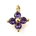 Brass Micro Pave Cubic Zirconia Pendants