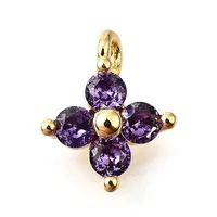 Brass Micro Pave Cubic Zirconia Pendants