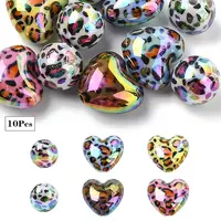 10Pcs 2 Styles UV Plating Opaque Acrylic Beads