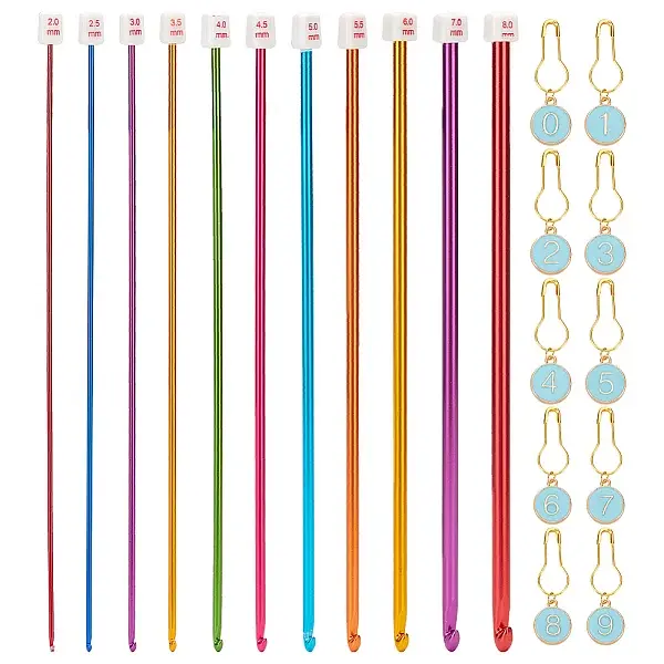 1 Set Aluminum Tunisian Crochet Hooks