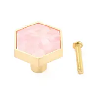 Hexagon with Marble Pattern Brass Box Handles & Knobs