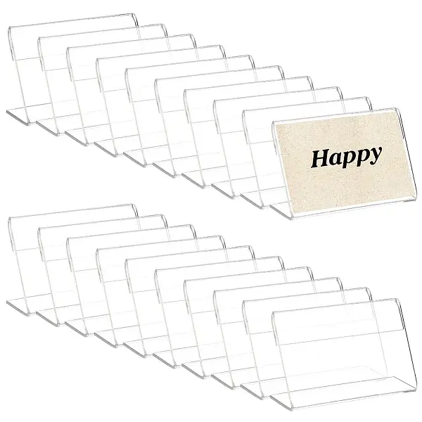 L-Shaped Transparent Acrylic Slant Back Sign Holder