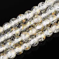 Crackle Transparent Glass Beads Strands