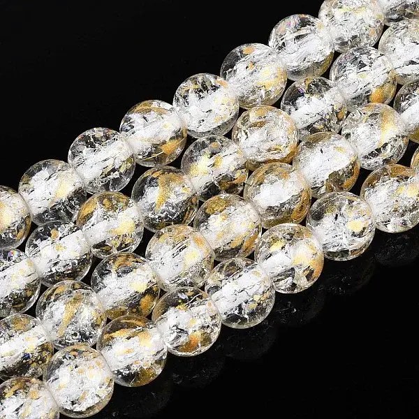 Crackle Transparent Glass Beads Strands