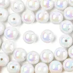 50Pcs UV Plating Rainbow Iridescent Acrylic Beads